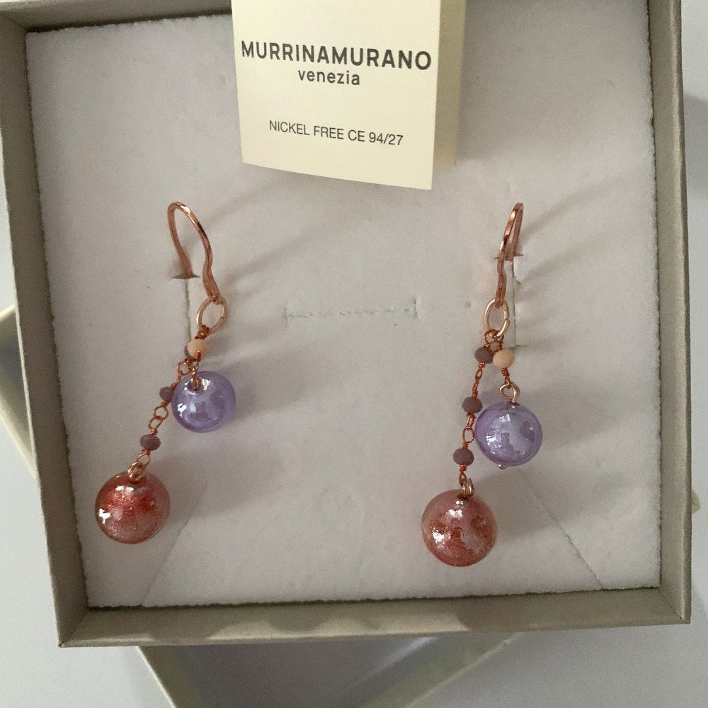 Murano Glass Earrings from Venice, Italy